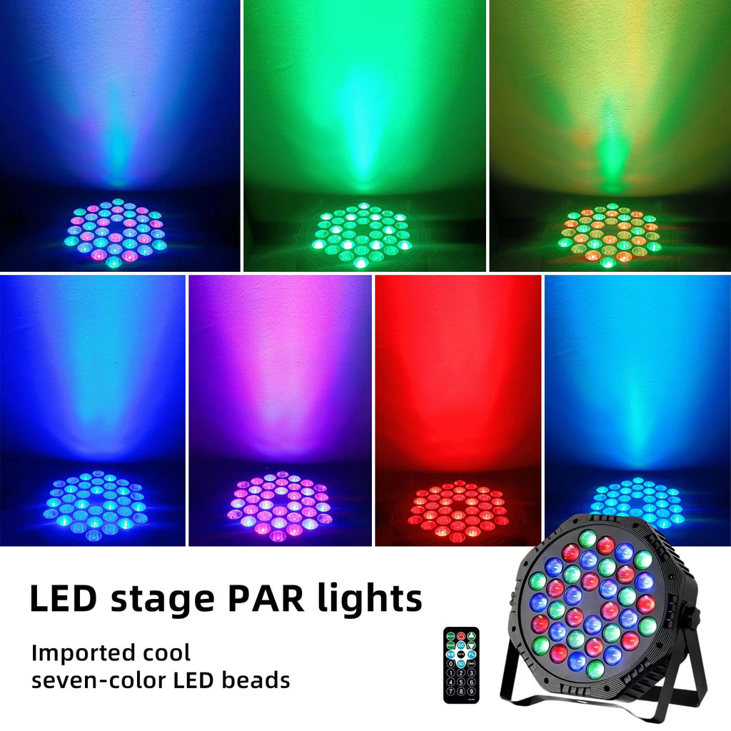 3-Packs 36 LEDs Par Lights DJ Stage Light for Party