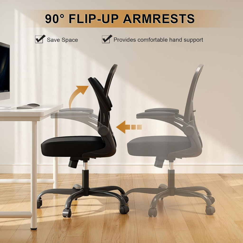 Ergonomic Desk Chairs 330LBS Capacity High Back Mesh Computer Chair with Flip-up Armrests, Comfy Work Chair with