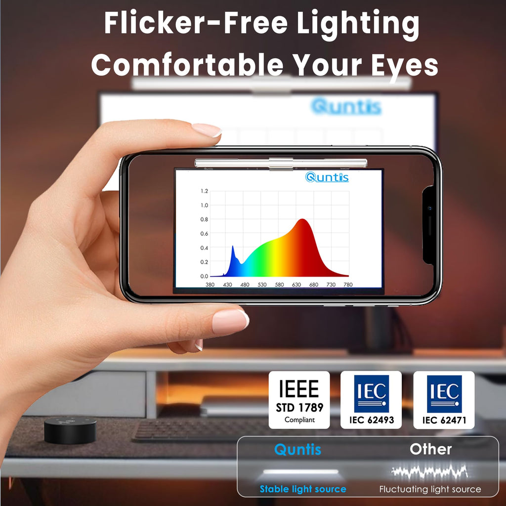 Monitor Light Bar Pro White, Eye-Care No Glare USB Computer Lamp, Stepless Dimming & Auto-Dimming Brightness, Dual