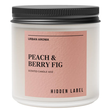 Peach Berry Fig Soy Candle, 12oz 2-Wick, 70H Fruity Warmth