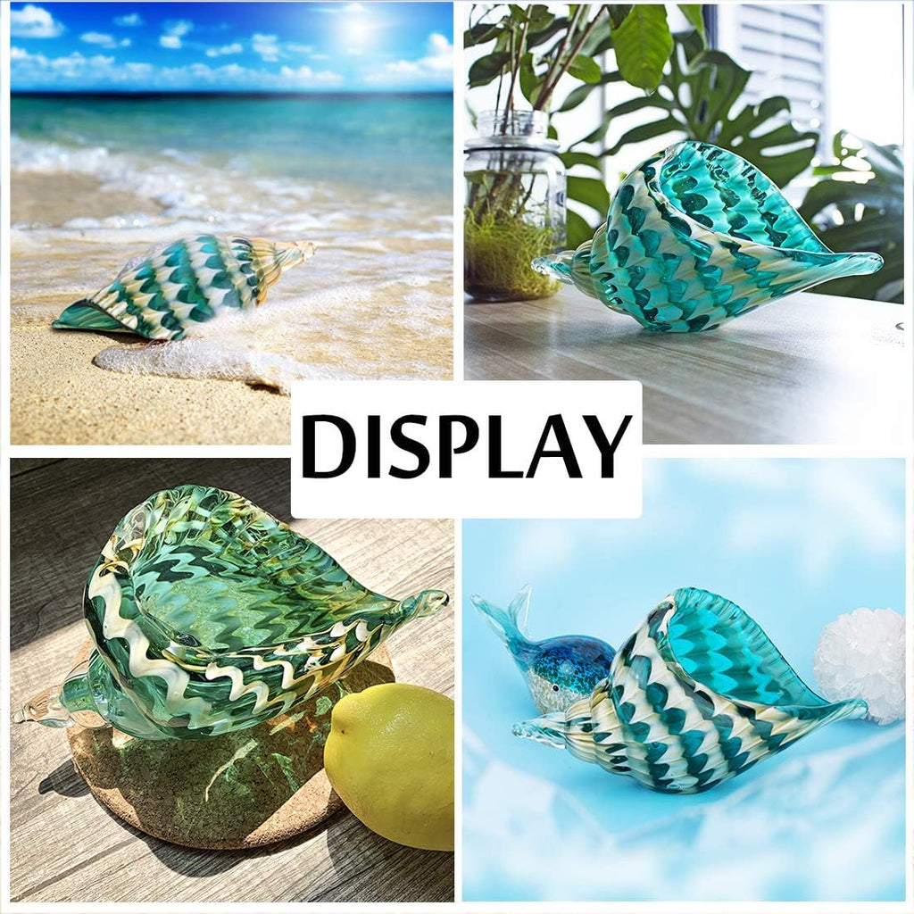 Qf Hand Blown Seashell, Beautiful Home Decor, Glass Art, Glass Conch