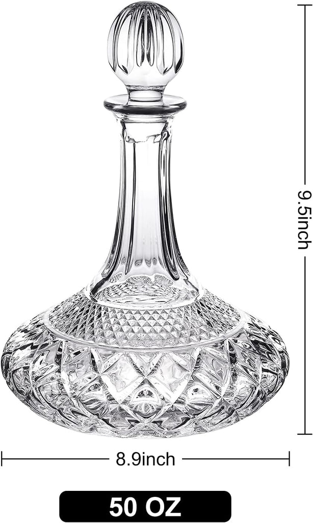 50oz Wine Decanter Crystal Bottle for Wine with Stopper- Top Red Wine Decanter Carafe Bottle with Luxury Box .Elegant