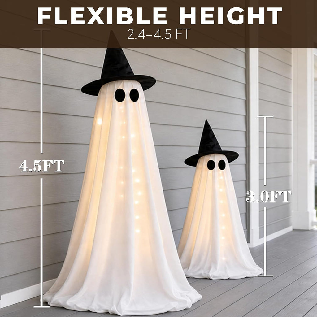 Halloween Decorations Indoor 2 Pack Light Up Ghosts - Set of 2