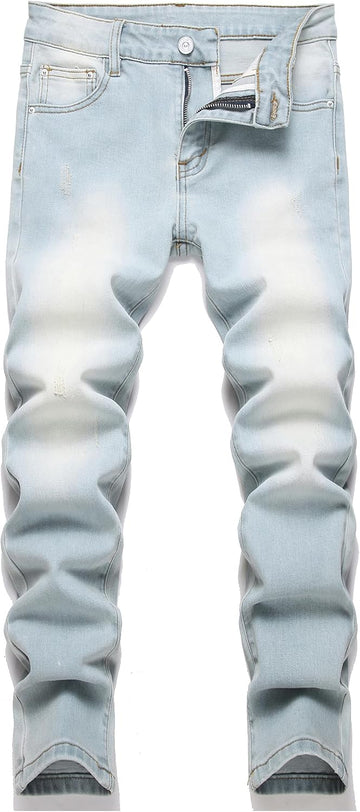 Boys' Skinny Fit Stretch Denim Jeans Pocket Style Washed Fashion Basic Denim Jeans Pants
