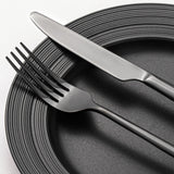 Black Silverware Set, 40-Piece Forged Flatware Set Cutlery Set Premium Stainless Steel, Service for 8