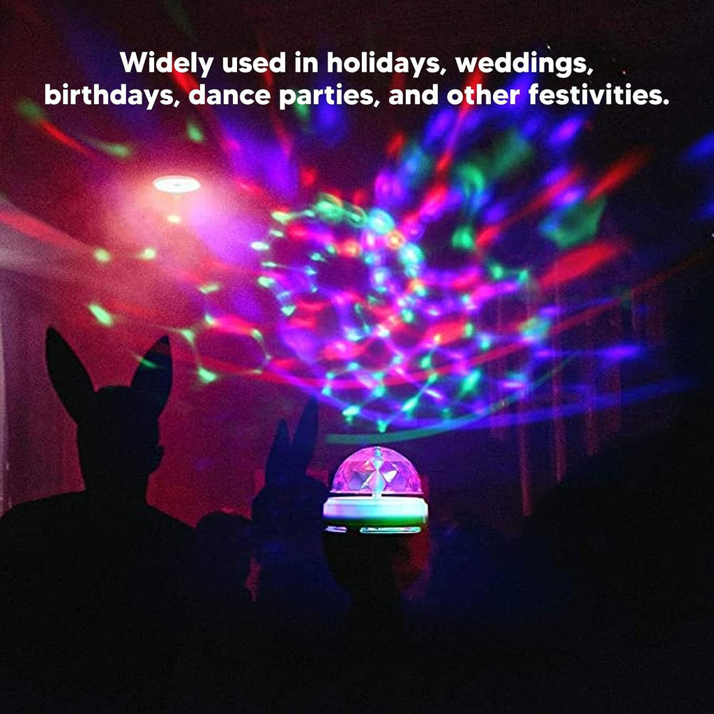 RGB Rotating Party Bulb, Color Changing Auto Rotate Strobe Effect Light for Party Bar ABS PC RGB E26 Base 3W 85 to