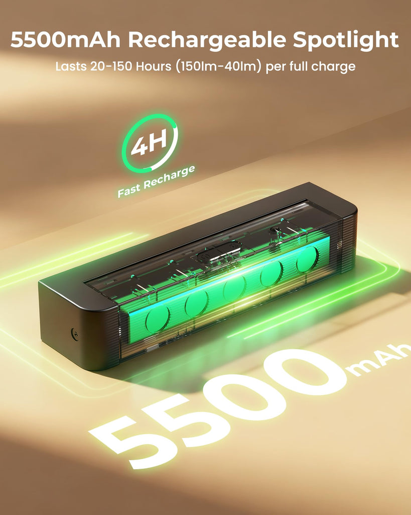 Spotlights Indoor with Daily Auto Timer, 5500mAh Rechargeable Plant Lights, Wireless Uplighting with Remote, 3CCT &