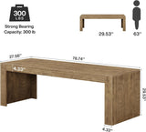 79-Inch Extra Long Desk, Two Person Double Desk, Wooden Long Computer Desk Writing Table, Natural Oak