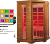Hemming 2 Person Infrared Corner Sauna for Home, Low EMF Indoor Saunas Full Size Indoor Personal Spa 49" x 48" x 76" A129-B00L12UGPU