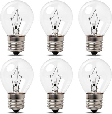 (Pack 6) S11 E17 Middle Base 40 Watt 120V Incandescent Bulbs Adjustable Warm White Light - Lava Lamp Replacement