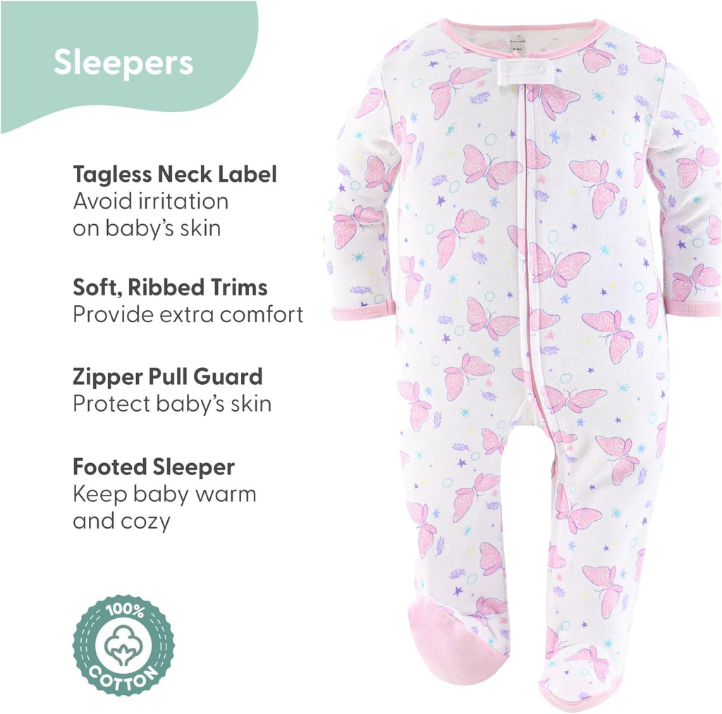 Baby Layette Gift Set for Girls, Newborn Girl Gift Sets, Baby Clothes & Essentials, Purple Butterfly
