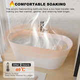 Acrylic Freestanding Soaking Bathtub with Toe-Tap Chrome Drain, Oval Stand Alone Tub, Ergonomic Soaking Tub (67")