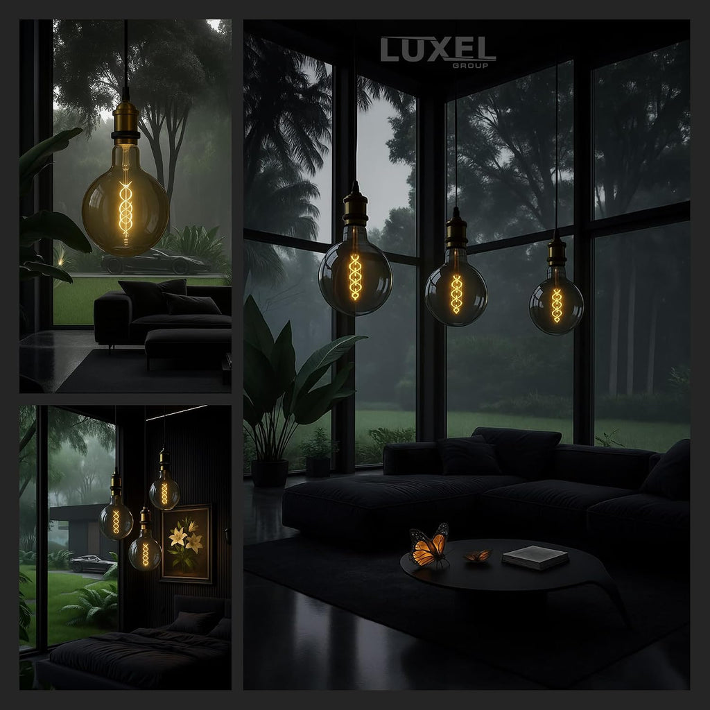 Oversized Edison LED Light Huge Bulb Vintage G63(G200) 7W Equivalent 40W - Dimmable 2200K Warm Glow - 350 Lumens E26