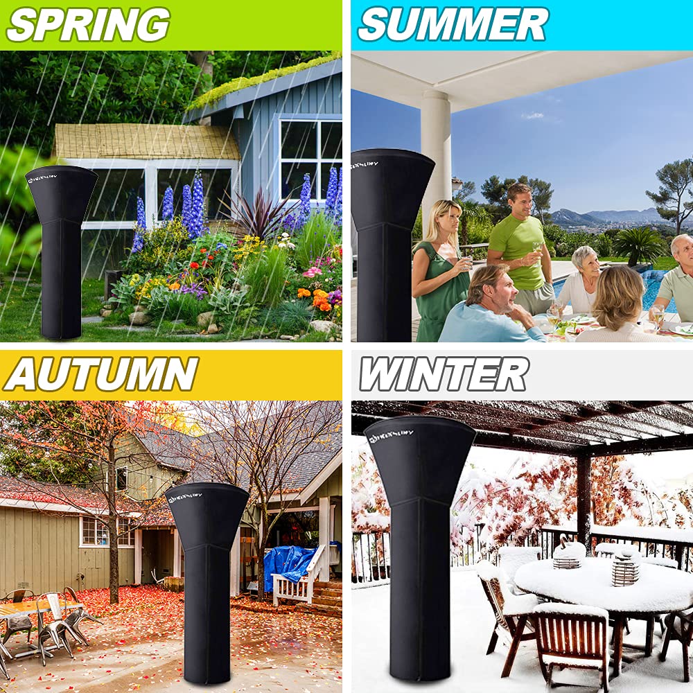 Patio Heater Cover Outdoor Waterproof 94IN 420D Heavy Duty Standup Round Oxford Covers for Outdoor Heaters