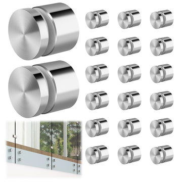 20 Pack 2"x2" SS316 Glass Railing Standoff Solid 1.3 lbs Brushed