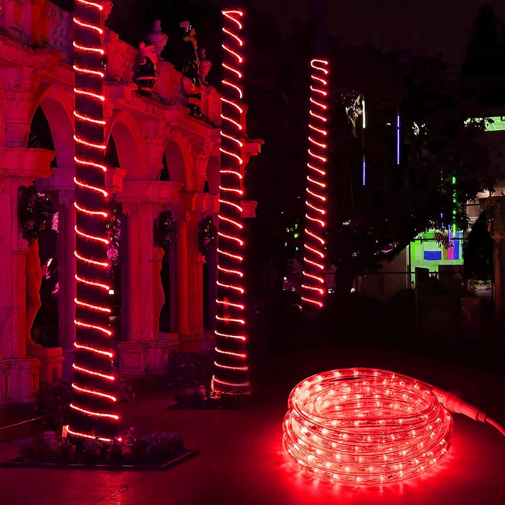 Red Rope Lights Connectable, 18ft 216 LED Christmas Lights Outdoor