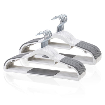 30 Pack Plastic Clothes Hanger, Space Saving Coat Hanger, White