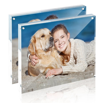 8x10 Acrylic Frame 2 Pack, 20MM Thicker Frameless Clear Picture Frames