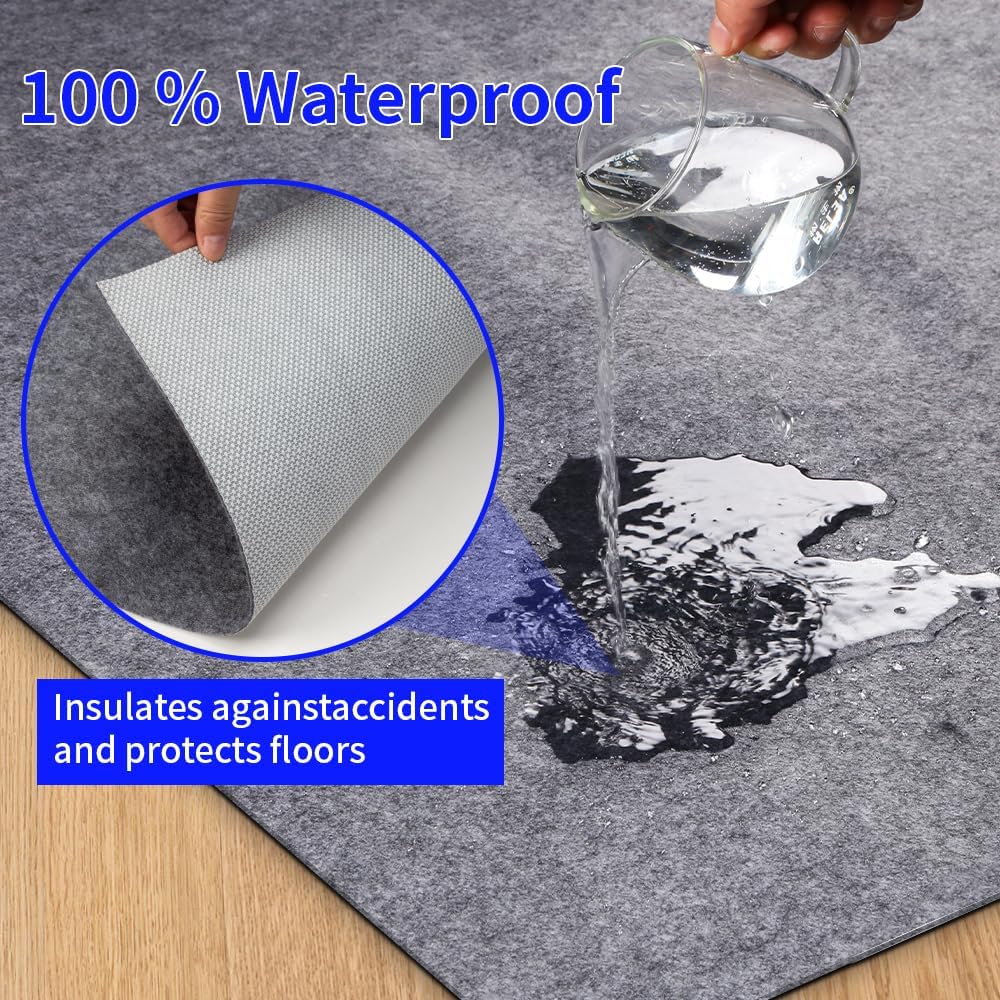 Waterproof Non-Slip Rug Pad 5x7 for Large Area Rugs Durable Felt Floor Protection pad for All Floors, Suitable