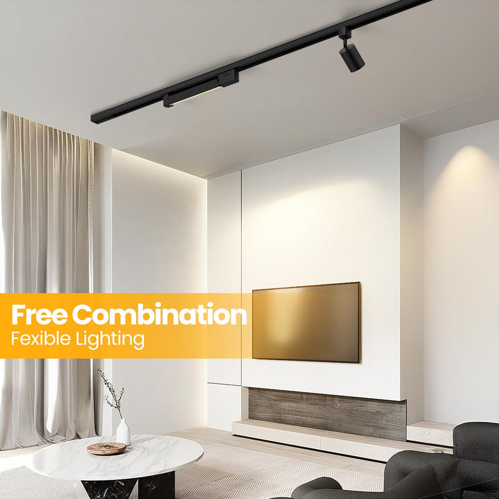 5 Color Linear H Track Lighting Heads Dimmable, Black 25W 1 Pack