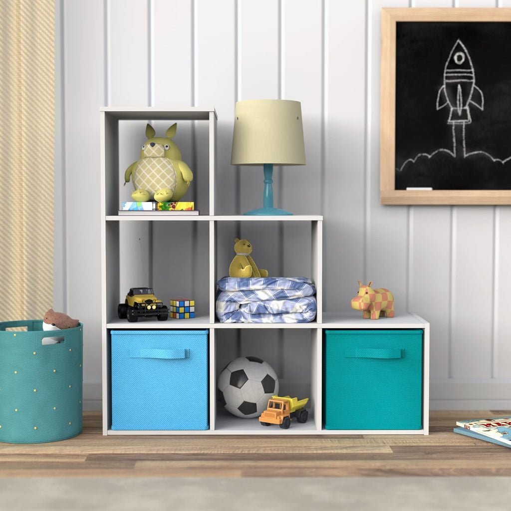 ClosetMaid Cubeicals 3-2-1 Cube Storage Shelf Organizer Bookshelf, 3 Tier, Steps, Corner Unit, Easy Assembly, Wood