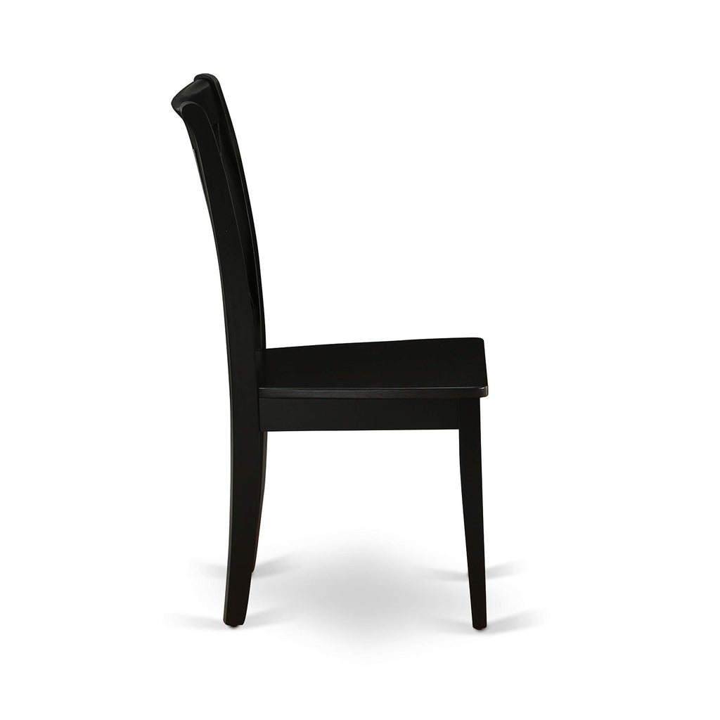 West Furniture CLC-BLK-W Clarksville Dining Chairs - Double Cross Back Wooden Seat Chairs, Set of 2, Black