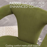 Olive-Green Velvet Dining Chairs Set of 2, Modern Solid Wood Kitchen Chairs