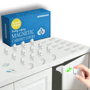 Child Safety Magnetic Cabinet Locks 12Locks & 3 Keys