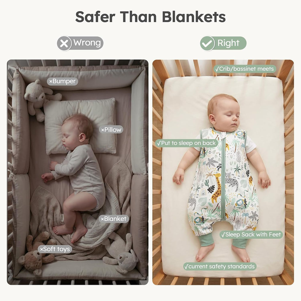 Toddler Sleep Sack with Feet 100% Organic Cotton