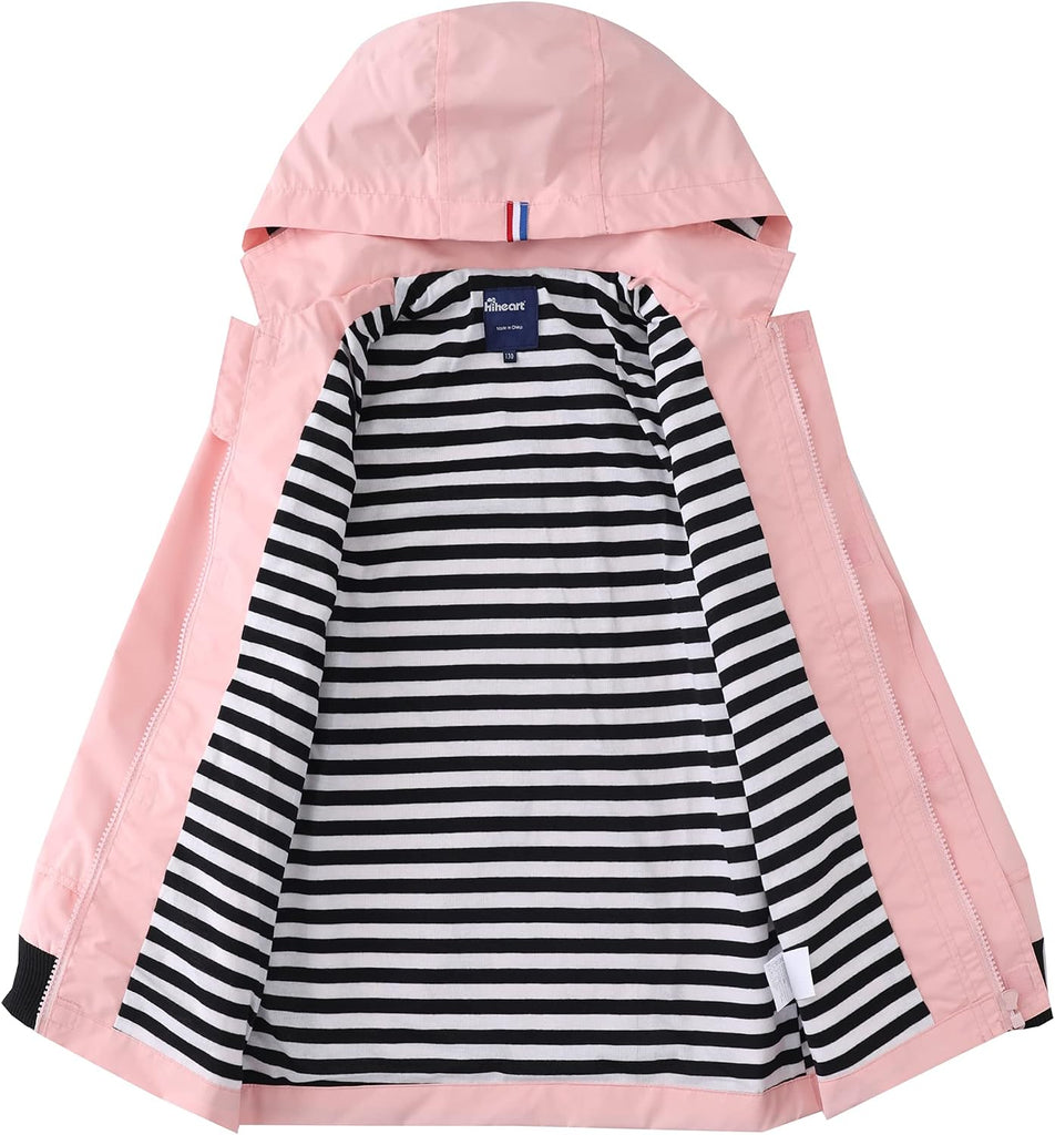 Boys Girls Waterproof Hooded Jackets Cotton Lined Rain Jackets