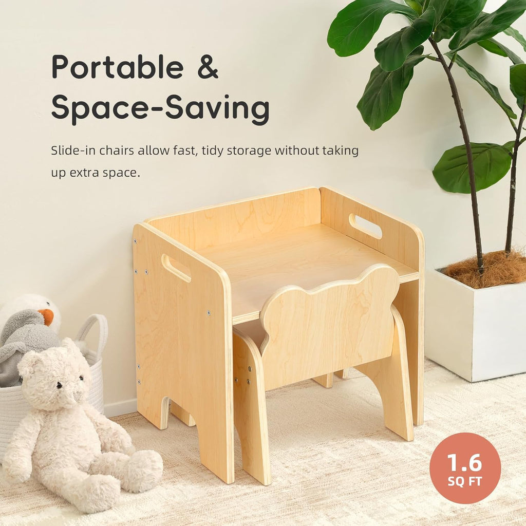 Montessori Weaning Table, Wooden Toddler Table and Chair Set
