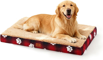 Orthopedic XL Dog Bed for Crate 41x27 Inch Christmas Red