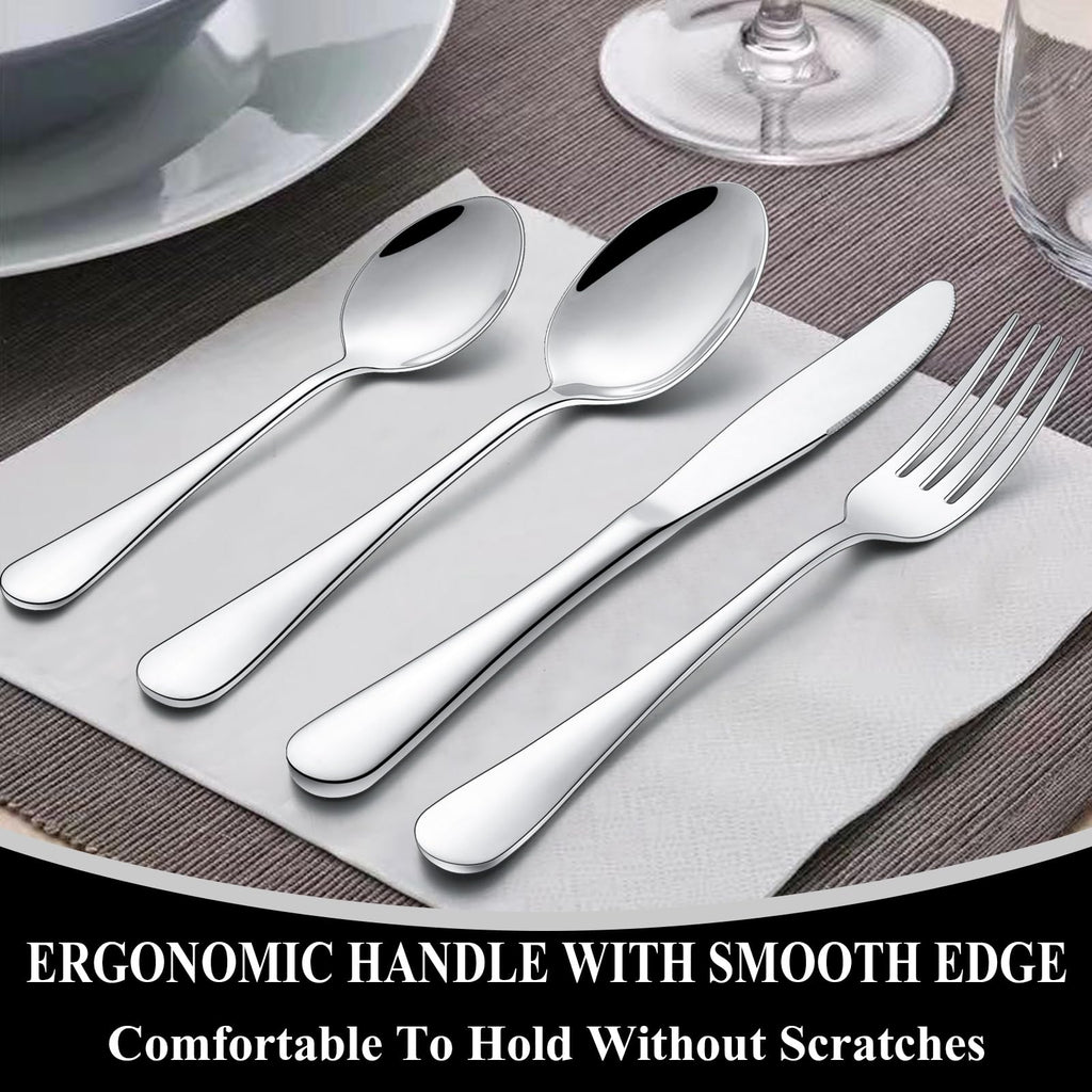 60-Piece Silverware Flatware Cutlery Set, Stainless Steel Tableware Utensils Service for 12, Include Dinner