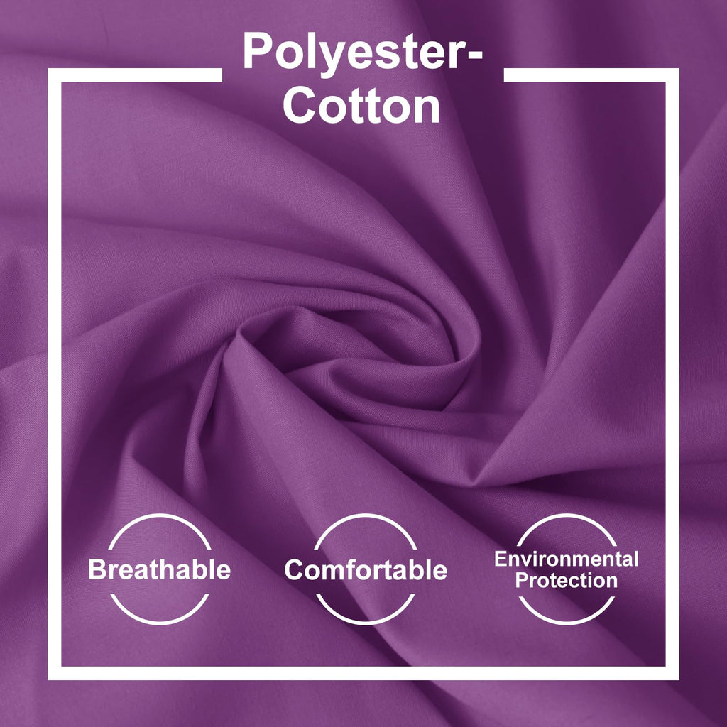 Cotton Polyester Broadcloth Fabric 57" Wide by The Yard Soft, Lightweight & Breathable Material for Sewing, Lining