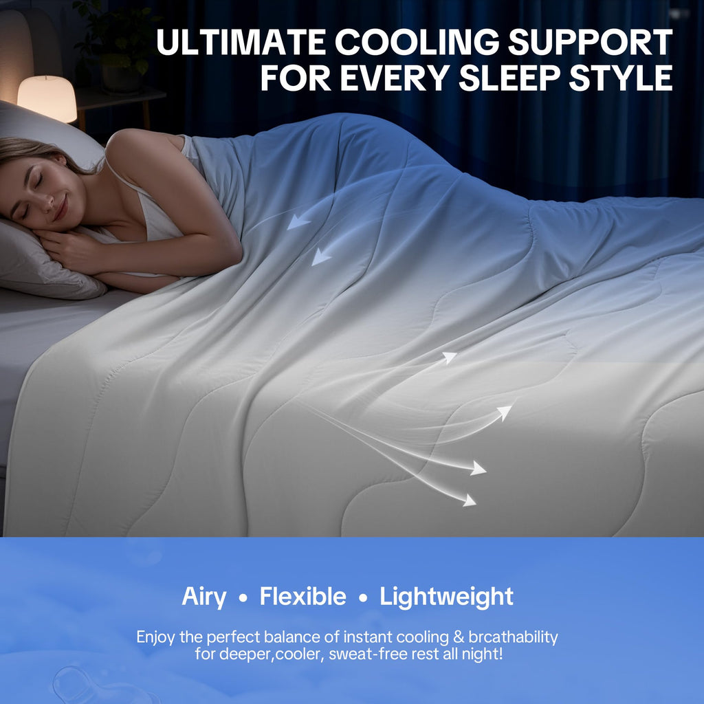 Cooling Comforter for Hot Sleepers, Breathable Blanket with Silicone