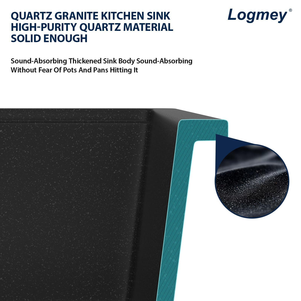 33 Inch Black Granite Composite Undermount Sink