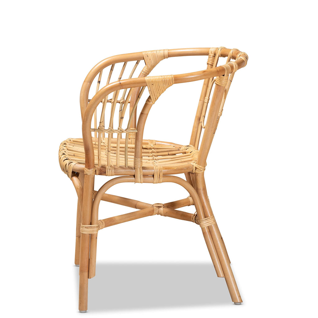 Luxio Modern and Contemporary Natural Rattan Dining Chair