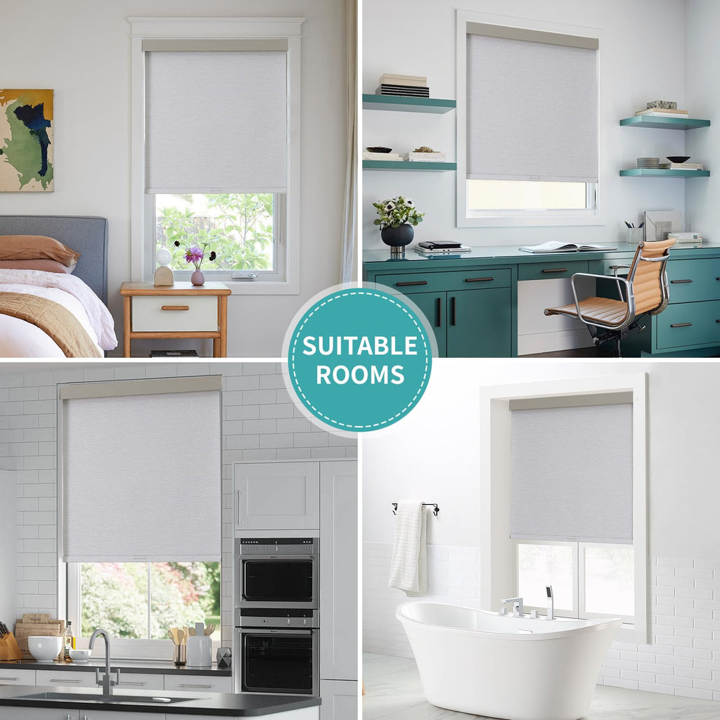 100% Blackout Roller Shades (Pro), Light Grey