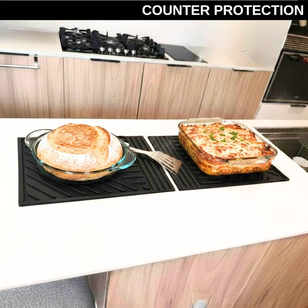 Large Silicone Trivet 16in x 12in hot Pads countertops mat with Modern Design, Heat Resistant for Hot Dishes, Dish