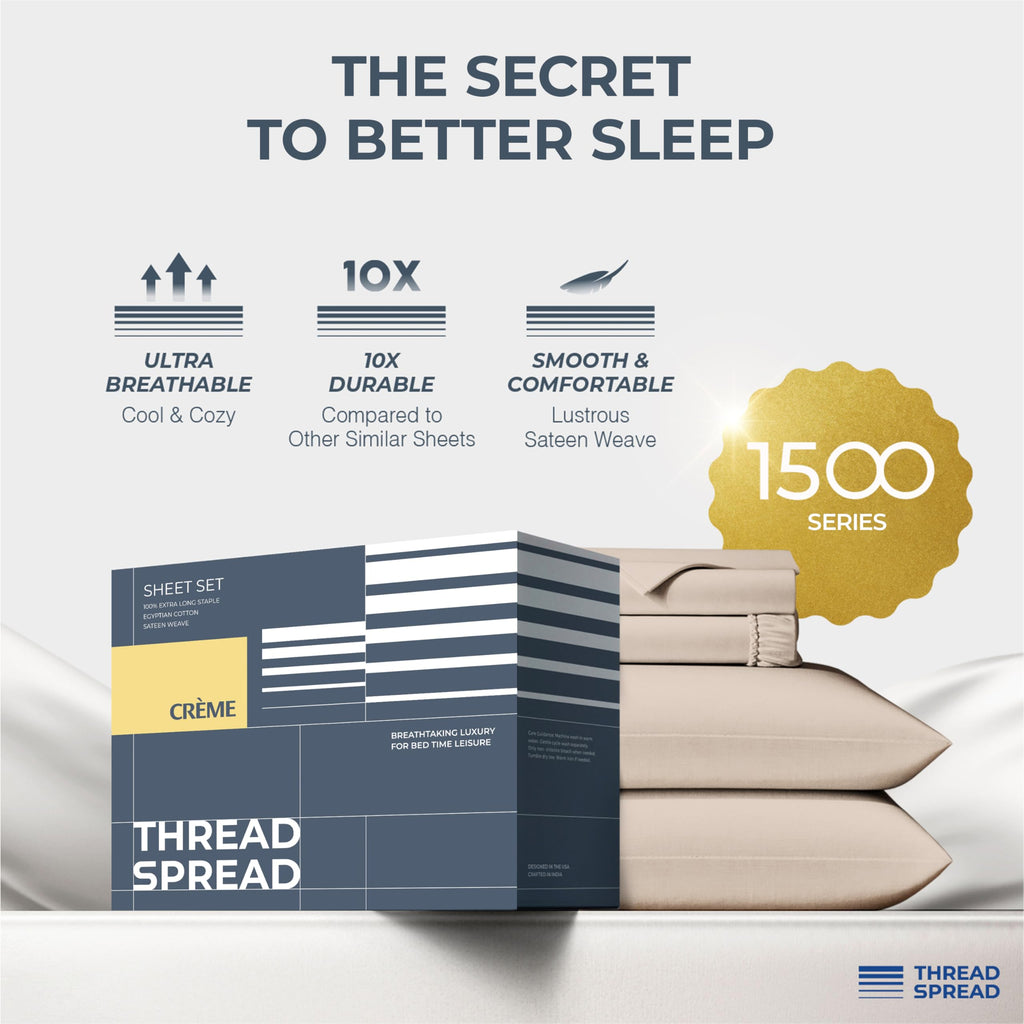 100% Egyptian Cotton King Size Sheets Set - Luxury 1500 Series Egyptian Cotton Sheets King Size (4 PC, Taupe), Silky