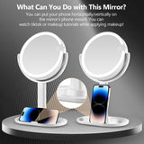 Makeup Mirror with Lights,20X Magnifying Mirror with Light and Touch Switch,Vanity Mirror with 3 Color Light and 80