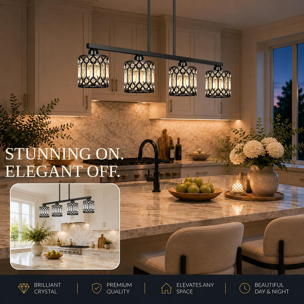 Crystal Kitchen Island Lighting Black Island Lights