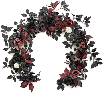 5 FT Black Artificial Flower Garland