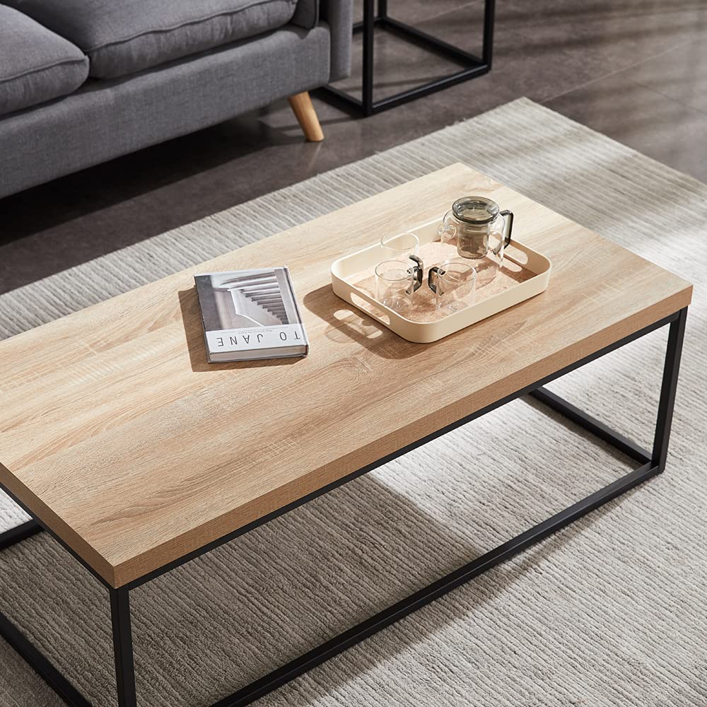 Natural Oak Coffee Table/Center Table, 47-Inch