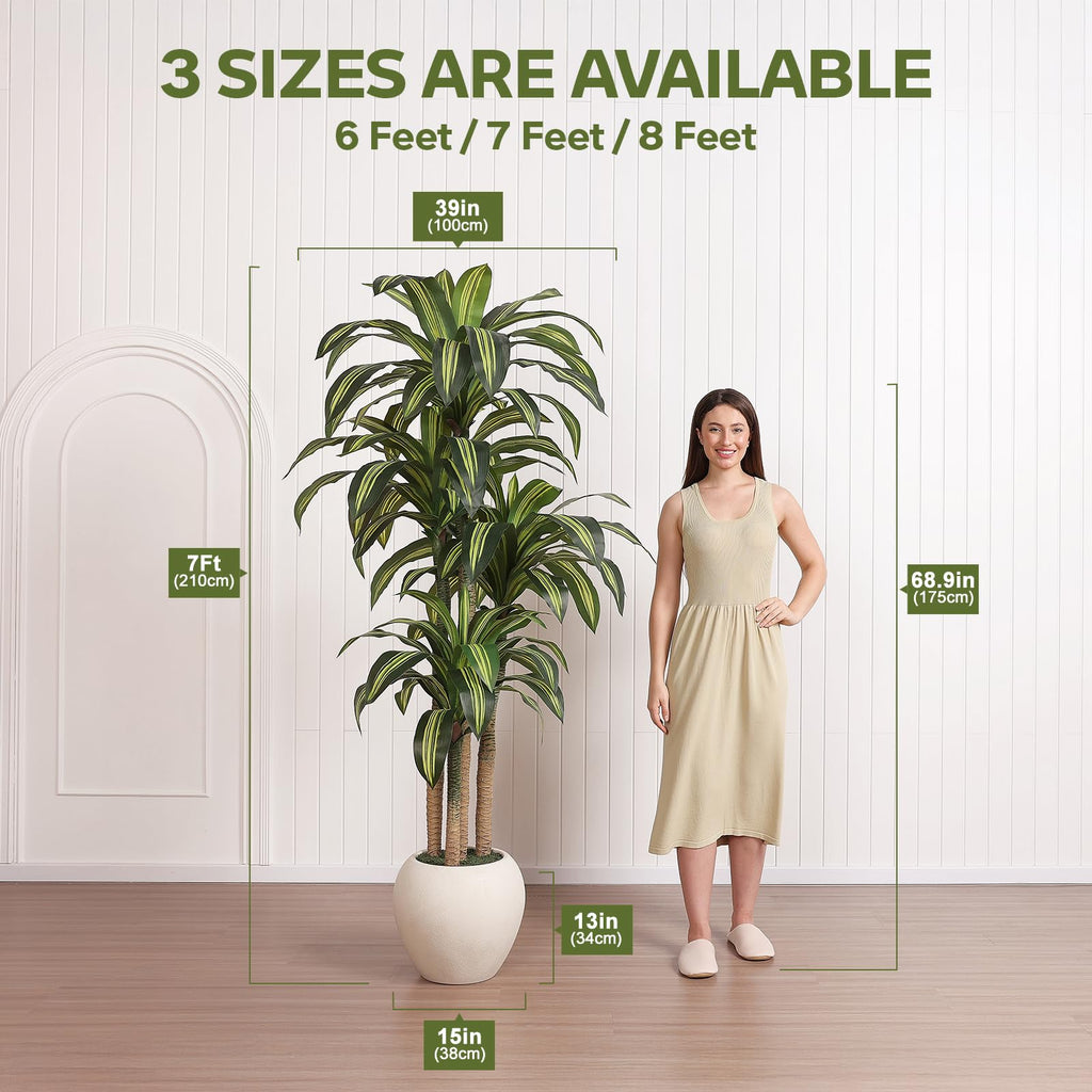 7ft Dracaena Artificial Plant Indoor with Planter