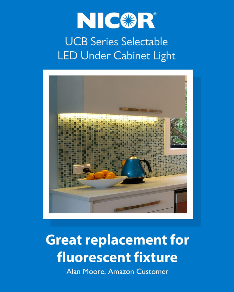 18" LED Direct Wire Under Cabinet Light - Dimmable Undercounter LED Lights - Selectable CCT 2700K-5000K, 612-648