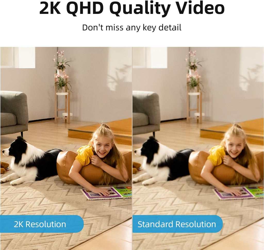 2K Indoor Camera,Baby Monitor Security with 2.4GHz WiFi only