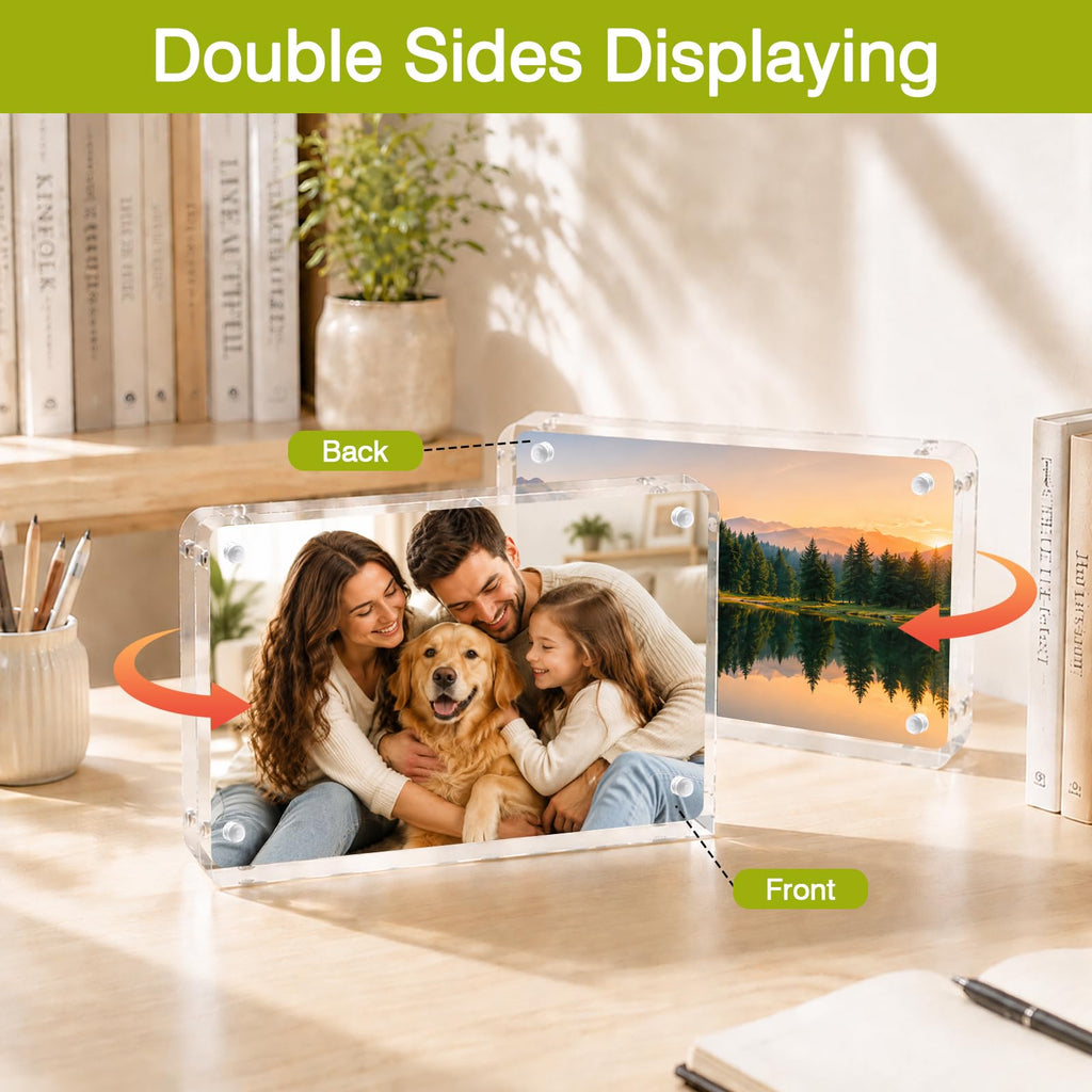 6x8 Acrylic Frame 3Pack 20mm Thicker Frameless Clear Picture Frame