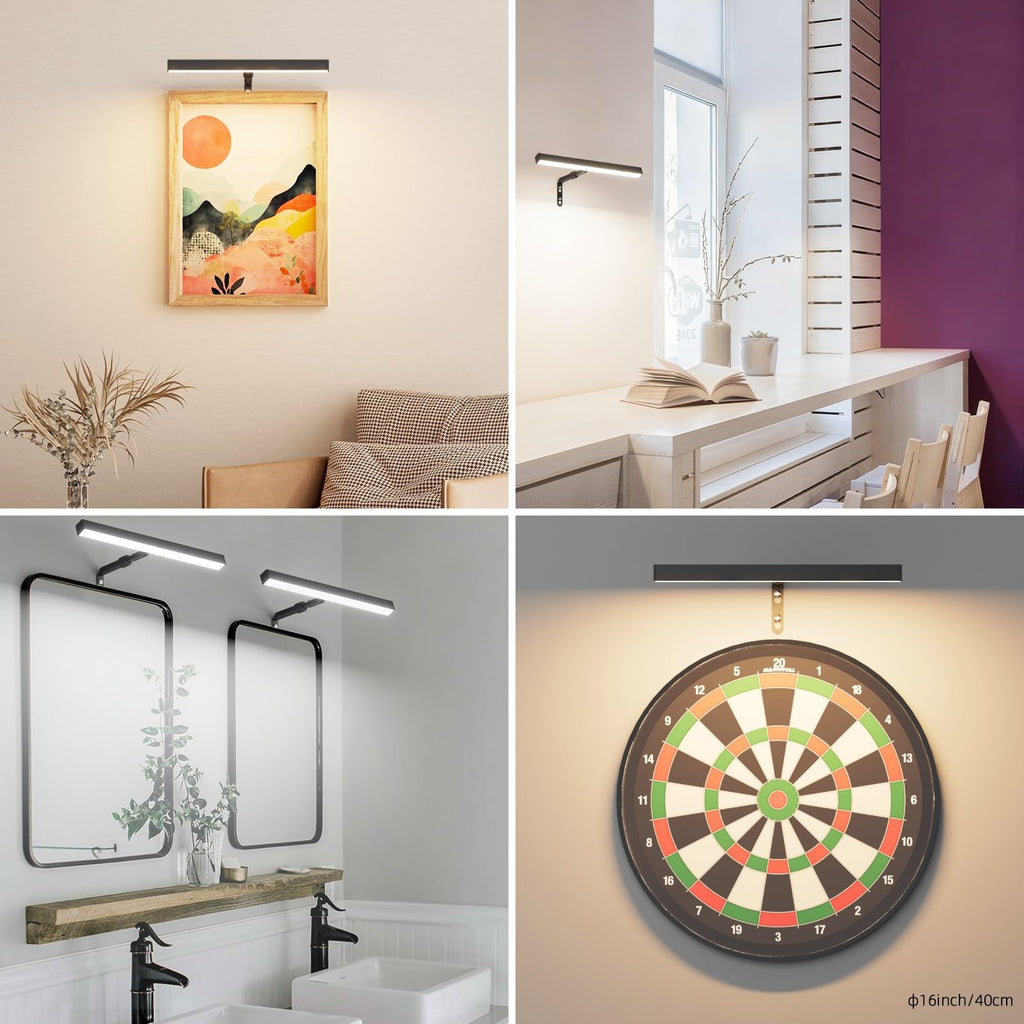 12" LED Picture Light Plug in, 4W Black Art Light