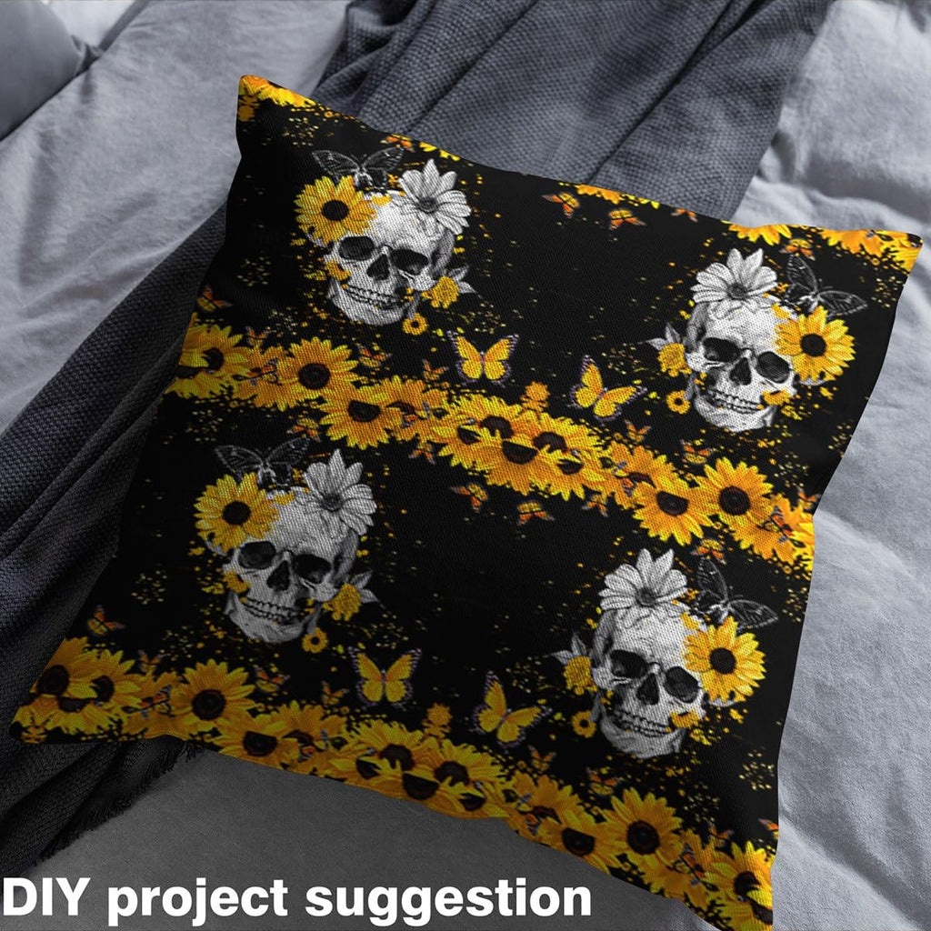 Butterfly Skull Fabric By The Yard Decorative Soft
